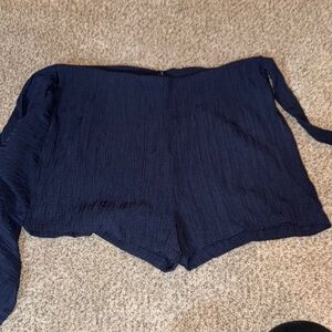 SHEIN Blue High Waist Shorts with Relaxed Fit